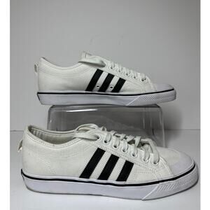 Adidas Nizza Originals Men's Canvas Sneakers Shoes Black White Size 11 CQ2333